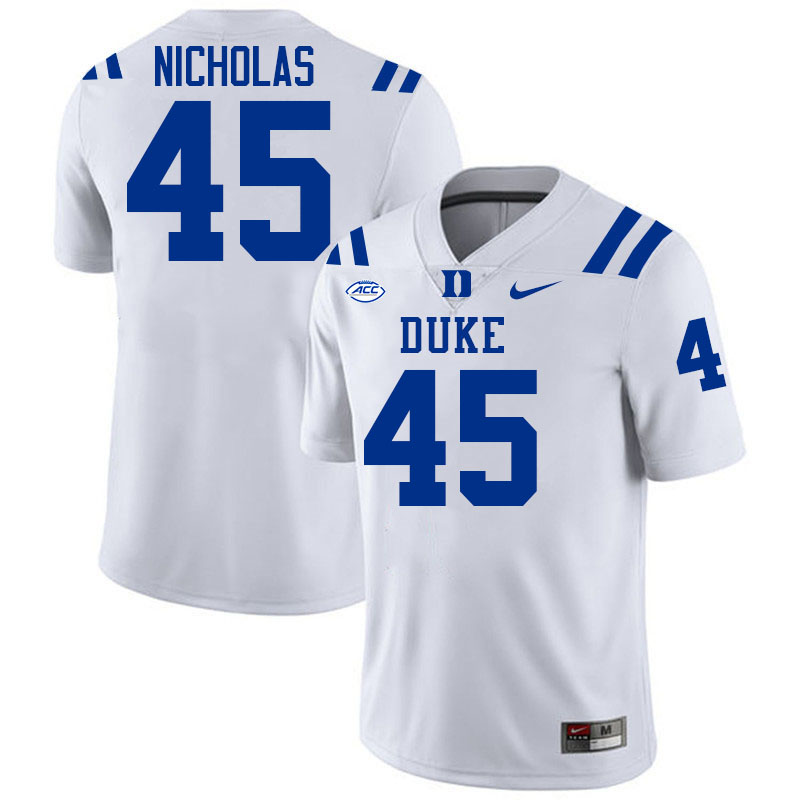 Ozzie Nicholas Duke Jersey,Duke Blue Devils #45 Ozzie Nicholas Jersey Youth College-White